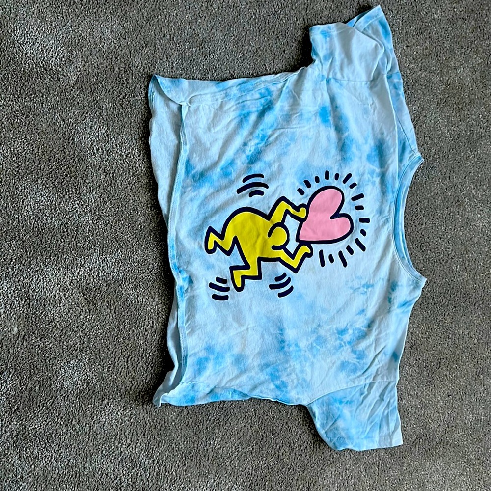 Cute croped blue inspirational t shirt